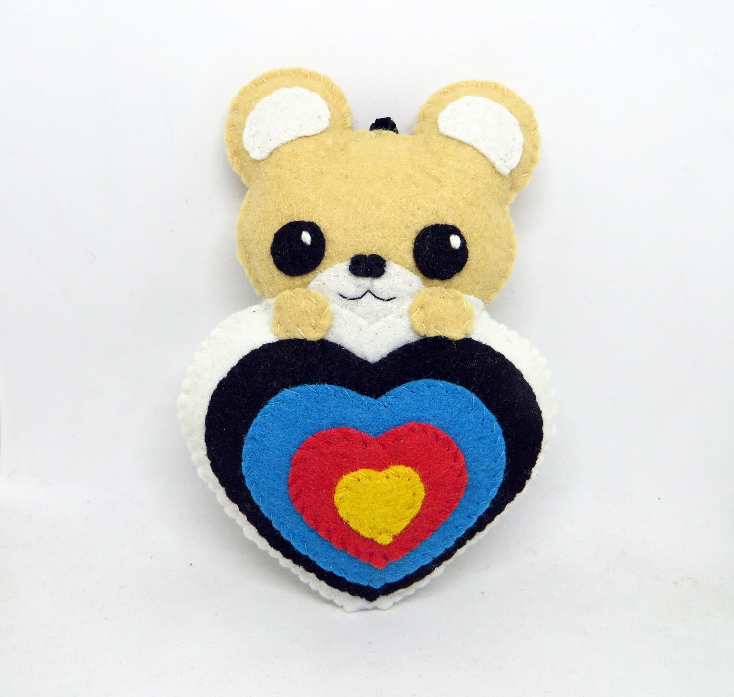 Archery plush bear quiver ornament in felt handmade Etsy