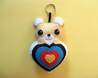 Archery plush, bear quiver ornament, in felt, handmade, archery gift