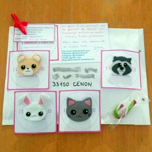 Bear brooch, kawaii pin, in felt, animal lover gift, handmade, for kids image 6