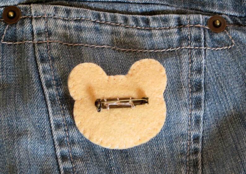 Broche ours, en feutrine, kawaii, bijou pour enfants, fait main, petit cadeau d'anniversaire image 5