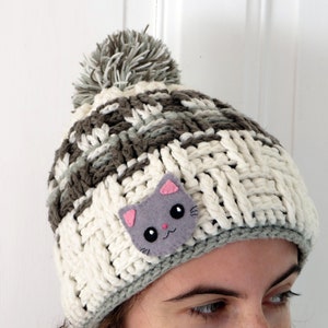 Broche chat gris, kawaii, en feutrine, petit cadeau fait main image 6