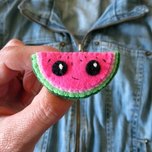 Broche Pastèque En émail - Accessoire Déco Pour Veste, Sac, Chapeau, Cadeau D'été Ou Anniversaire