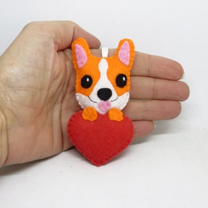 Porte clé corgi, chien en feutrine, fait main, cadeau fête des mères image 7