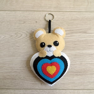 Archery plush bear quiver ornament in felt handmade image 2