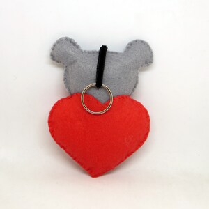 Koala plush, in a heart, in felt, handmade, love gift image 9
