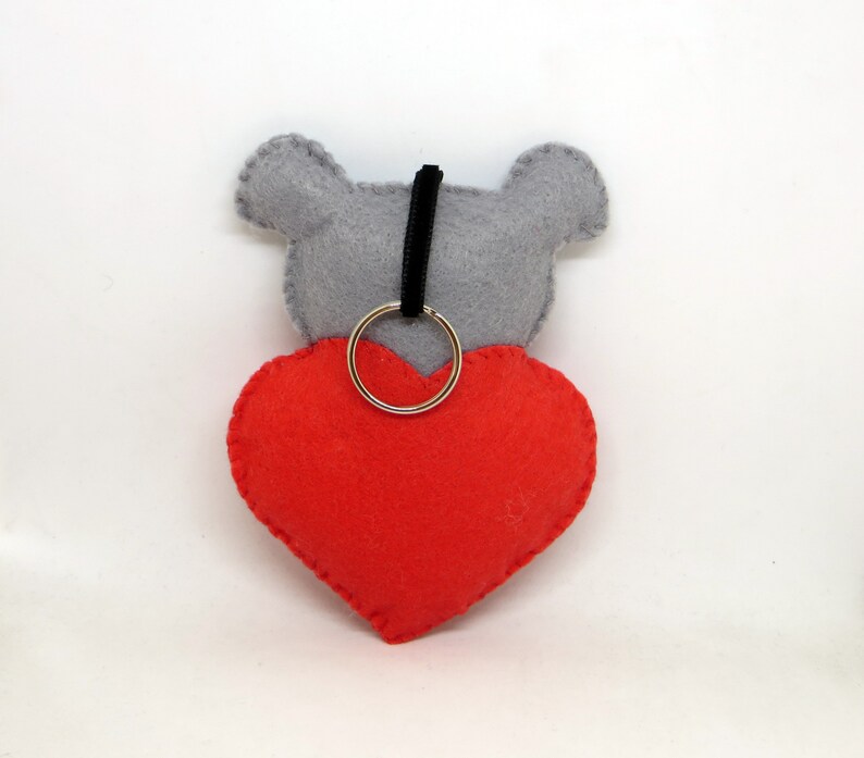 Koala plush, in a heart, in felt, handmade, love gift image 9