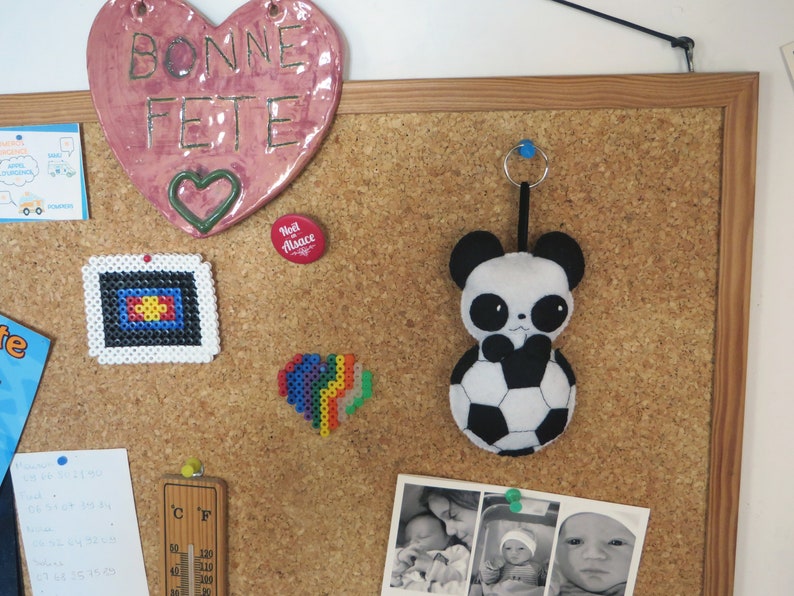 panda plush in a ball Soccer gift handmade gift for her in felt