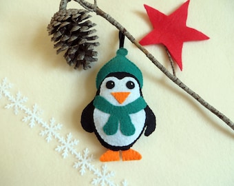 Felt penguin, Christmas tree decoration, to hang