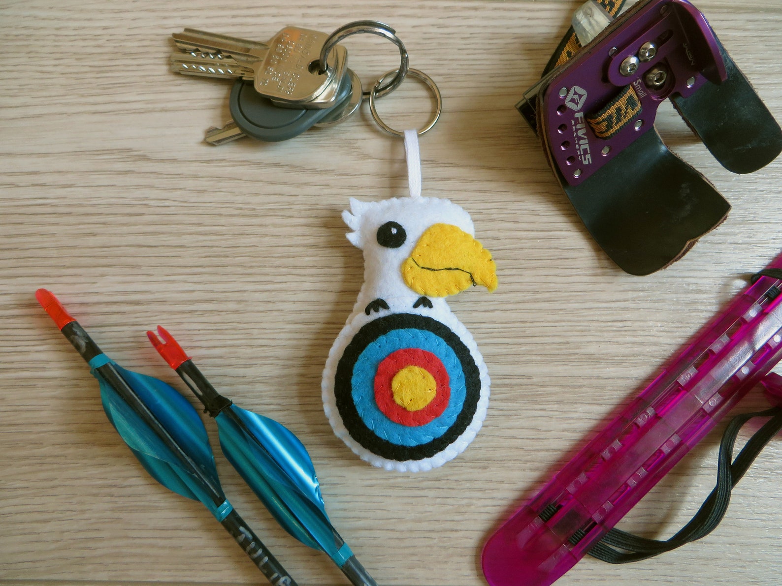 Archery keychain kawaii eagle in a target in felt Etsy