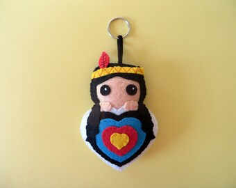 Archery ornament, native american bag charm, for quiver, in an archery target, in felt, handmade