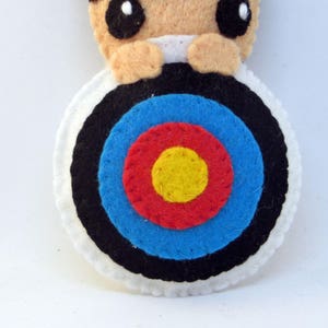 Archery felt ornament, for quiver, little king, in an archery target, archery gift image 7