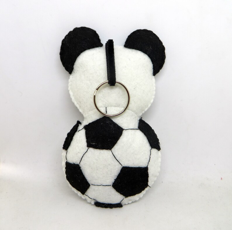 panda plush in a ball Soccer gift handmade gift for her in felt