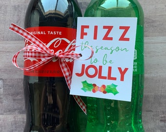 INSTANT DOWNLOAD Christmas Neighbor Gifts Soda Pop TAGS Friends Holiday Printables Marci Coombs Labels Fizz the Season Bubbly Coke Sprite