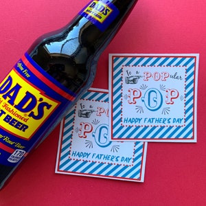SOFORTIGER DOWNLOAD Vatertagskarten Druckbare Tags Geschenke Gefälligkeiten Papa Pop Soda Popcorn behandelt Party Opa Onkel Bruder