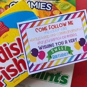 INSTANT Download for PRIMARY Come Follow Me Birthday Gifts Tags Labels Stickers LDS Mormon Sunbeams Valiant Classes Ctr Activity Days