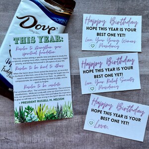 DESCARGA INSTANTE Russell M Nelson 2022 Cita Etiquetas de cumpleaños Tarjetas de la Sociedad de Socorro Marcadores Regalo SUD Imprimible Feliz Cumpleaños Mujeres Jóvenes