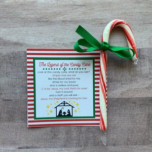 INSTANT DOWNLOAD Candy Cane Legend Christmas Printables Tags Gifts Treats Cards Candy Primary Ministering Story Shephard Peppermint Nativity