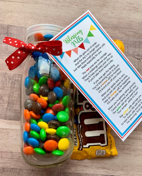 INSTANT DOWNLOAD M&ms Blessing Pills Printables Tags Gifts Treats Teacher  Cards Leadership Thank You Chocolate Candy MM M and M Ministering 