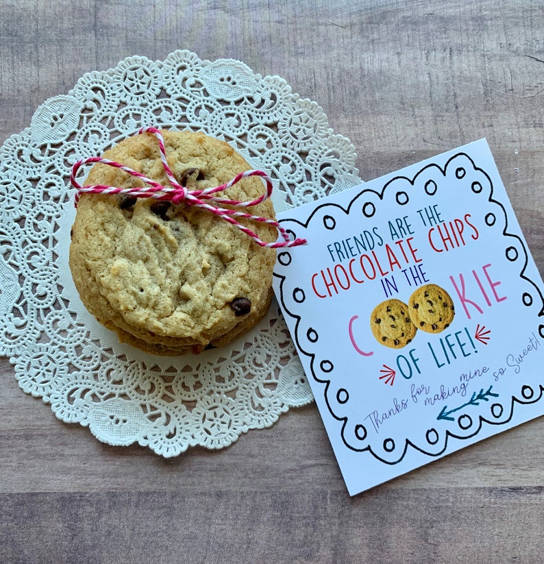 INSTANT DOWNLOAD Friendship Printables Chocolate Chip Cookies | Etsy