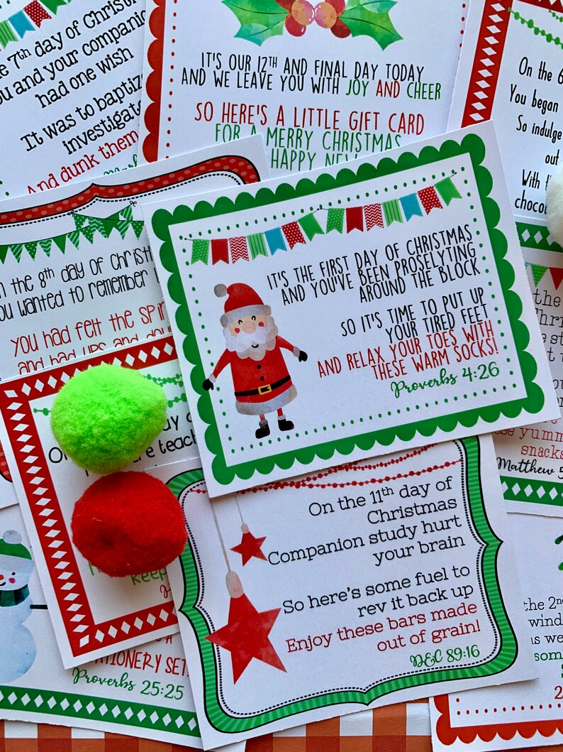NEW MISSIONARY 12 Days Of Christmas Printable Tags Instant Etsy
