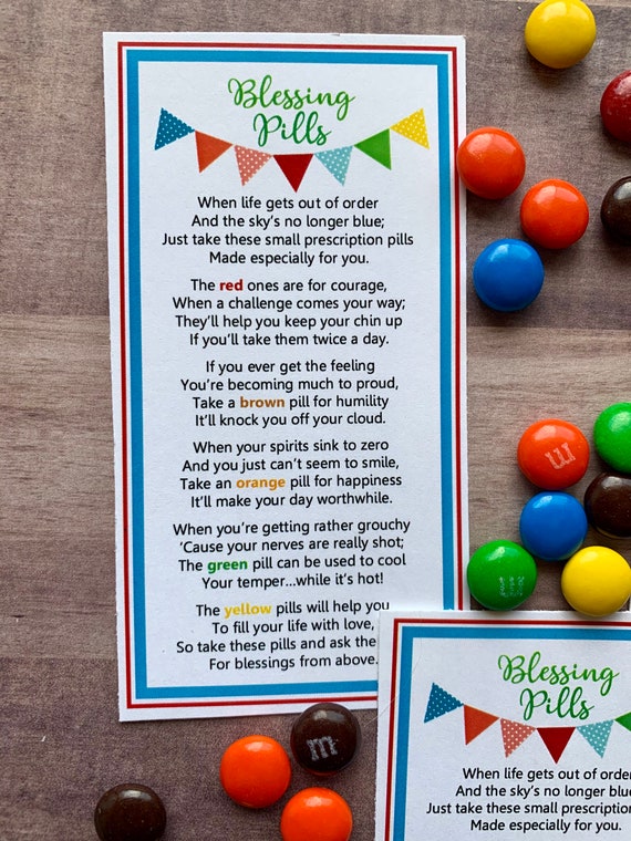 Instant Download M Ms Blessing Pills Printables Tags Gifts Etsy