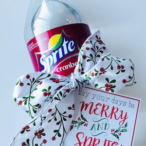 CUSTOM Christmas Neighbor Gifts SPRITE TAGS Friends Holiday Printables Marci Coombs Labels Soda Party Favors