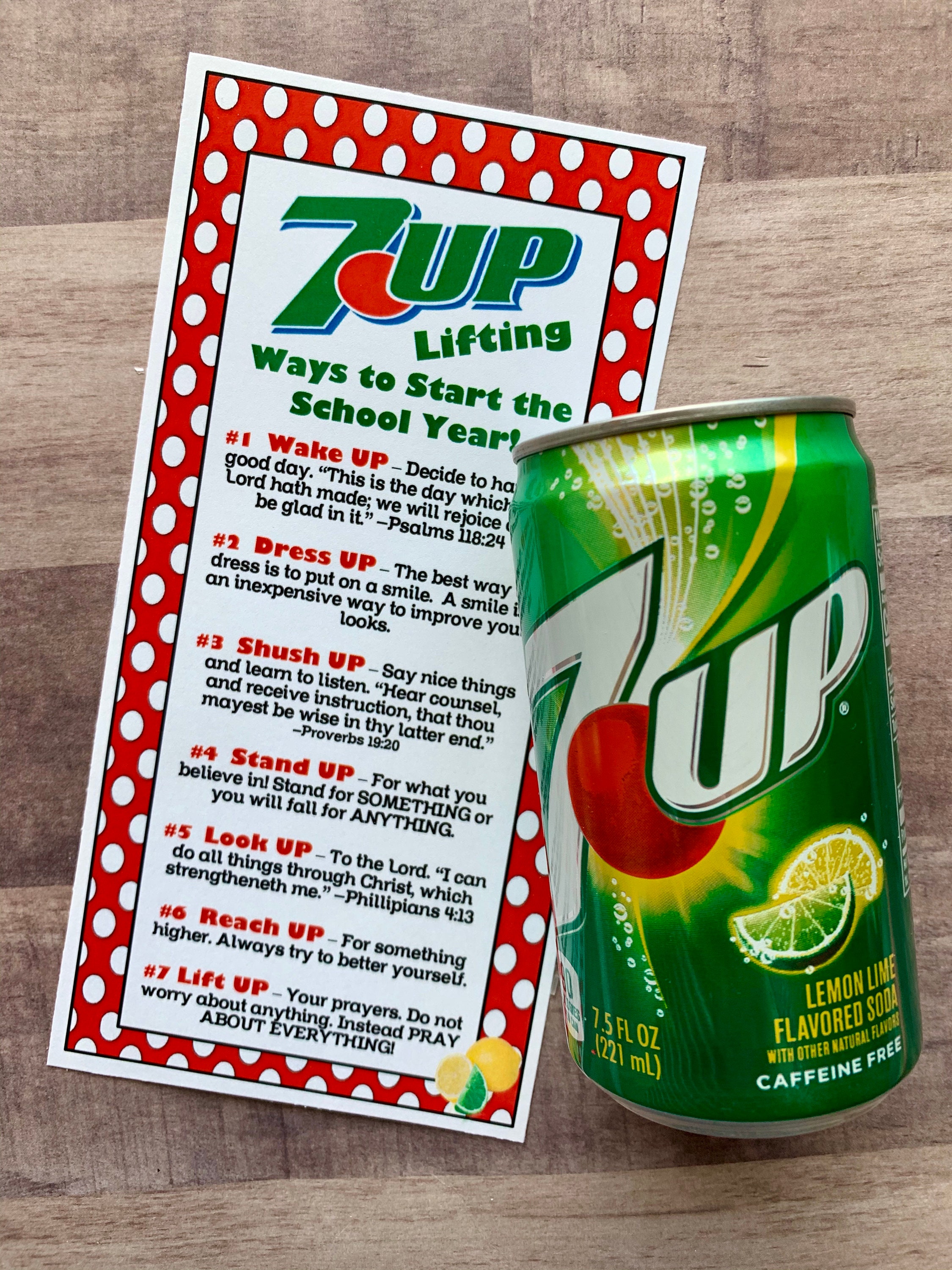 INSTANT DOWNLOAD 7 UP Back to School Printables Tags Gifts | Etsy