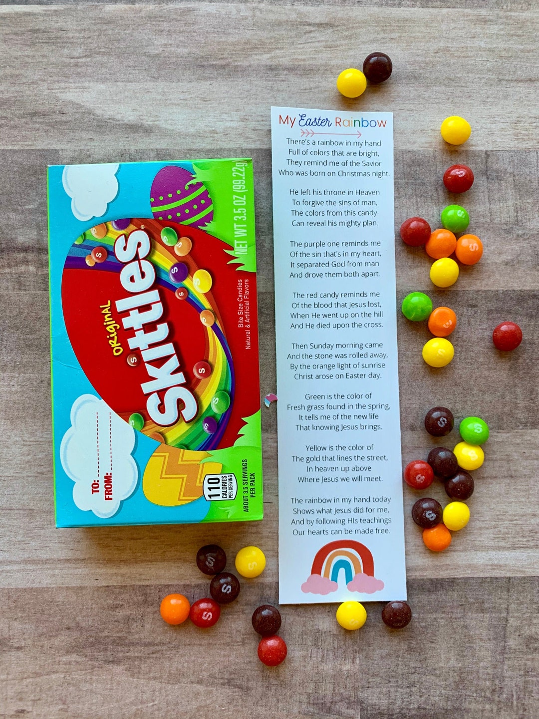 INSTANT DOWNLOAD Easter Skittles Rainbow Printables Tags Candy Treats ...