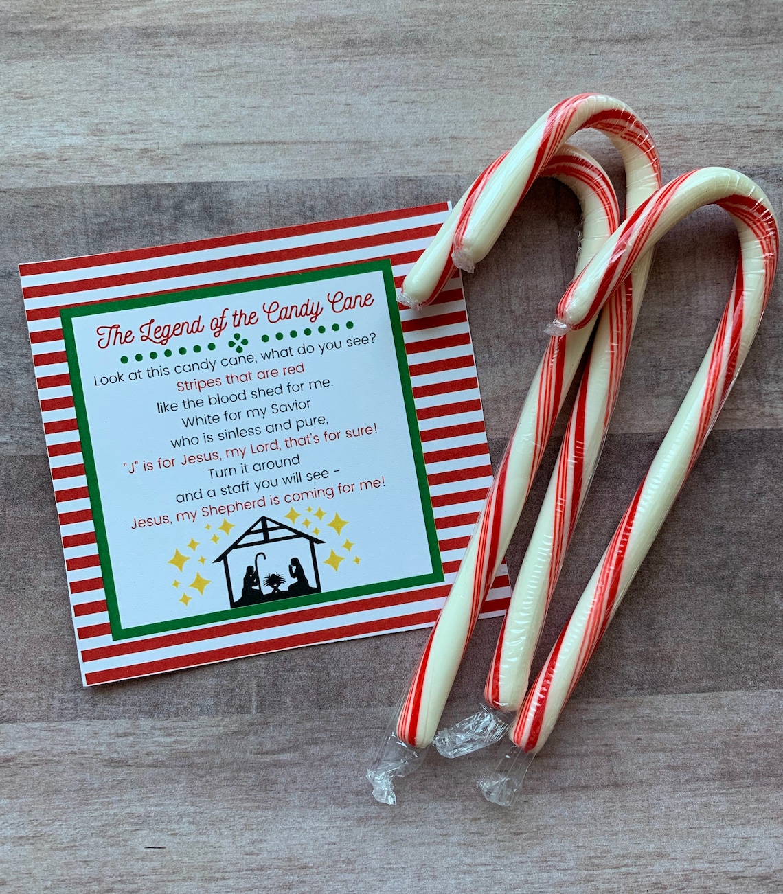 INSTANT DOWNLOAD Candy Cane Legend Christmas Printables Tags Etsy