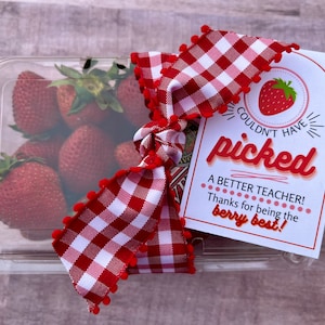 INSTANT DOWNLOAD Leraar Waardering Printables Berry Bedankt Schooljaar Aardbei Tags Geschenken Traktaties Einde Fruitkaarten Student Onderwijs