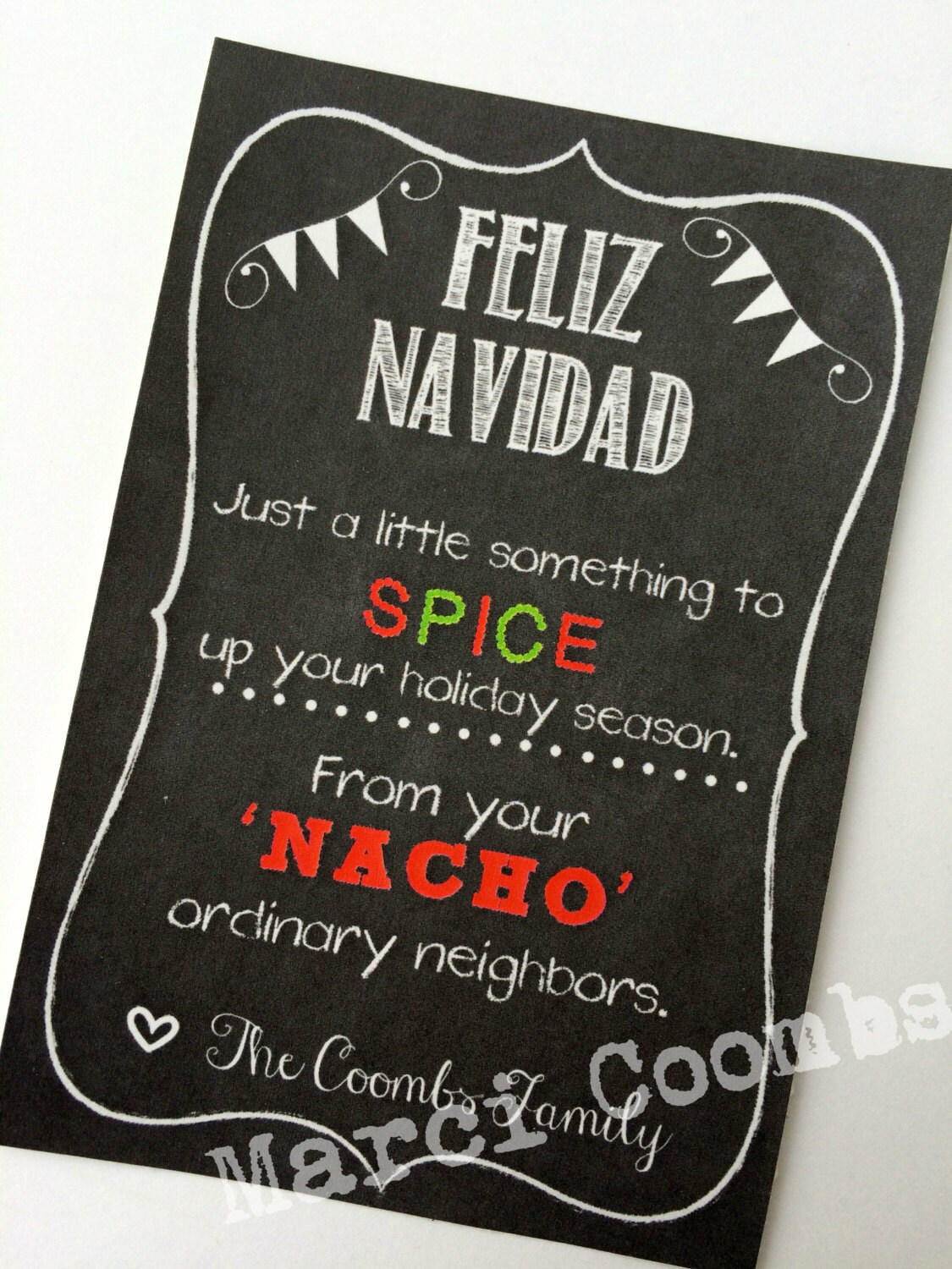 CUSTOM Christmas Neighbor Gifts SALSA TAGS Labels Feliz Etsy