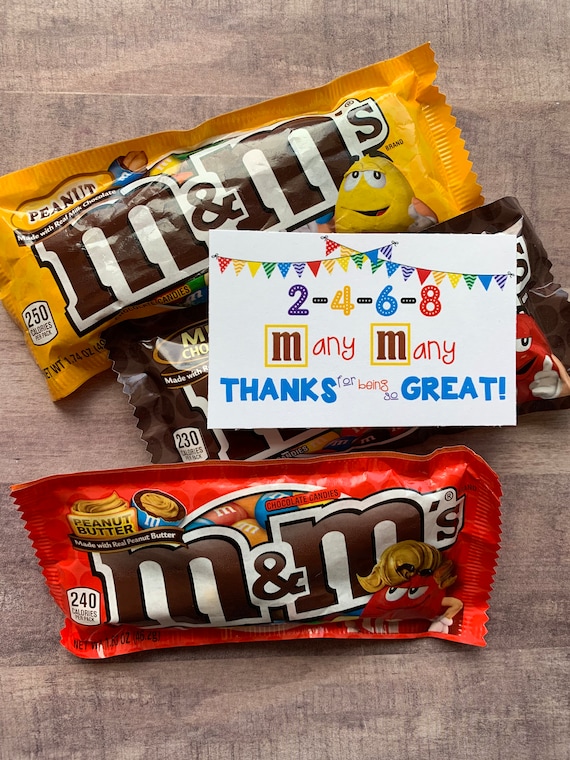 INSTANT DOWNLOAD M&ms Appreciation Printables Tags Gifts 