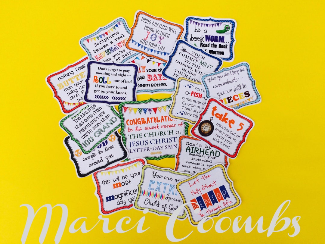 Baptism Prinatables for Candy INSTANT DOWNLOAD LDS Gifts Great to