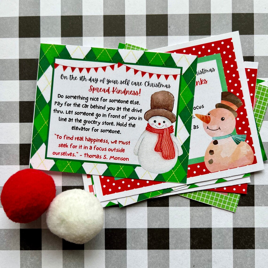 12 Days of Christmas Self Care Printable Tags Secret Santa Etsy