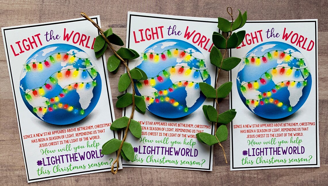 INSTANT DOWNLOAD Light the World Christmas Ornaments Bulbs - Etsy