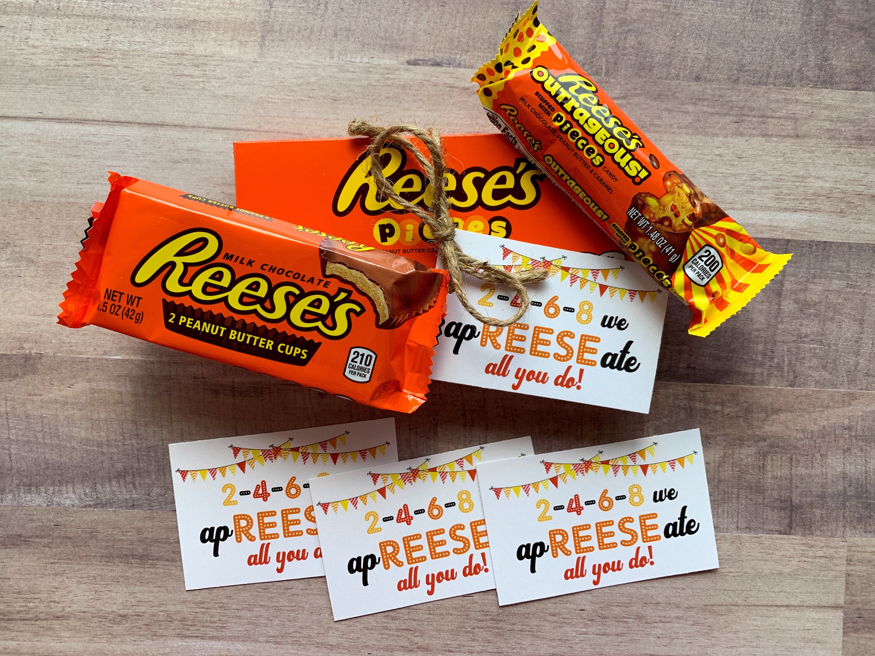 INSTANT DOWNLOAD Reese's Bar Appreciation Printables Tags - Etsy