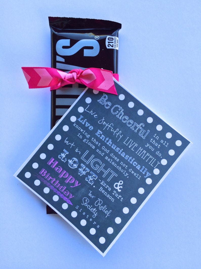 INSTANT DOWNLOAD Relief Society Birthday Tag Ezra Taft Benson Etsy
