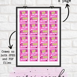 INSTANT DOWNLOAD Dance Cheer Competition Pop Rocks Printables Tags Rock ...