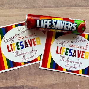 DIRECT DOWNLOADEN Leraar Waardering Redder in nood Printables Zoete lekkernijen Bedankt Schooljaar Tags Geschenken Snoepkaarten Student Terug naar