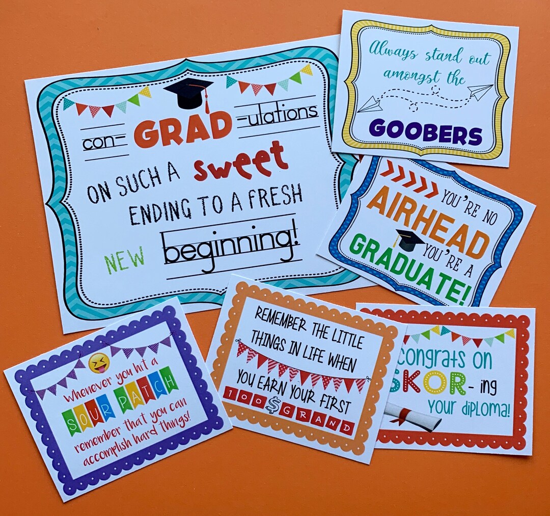 INSTANT DOWNLOAD Graduation Printables for Candy Gifts Grad Senior High ...