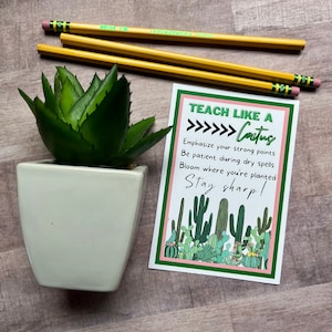 SOFORTIGER DOWNLOAD Lehrer Wertschätzung Printables Kaktus Pflanze Danke Tags Geschenke Schulanfang Triff den Lehrer Schüler Konferenz Jahr