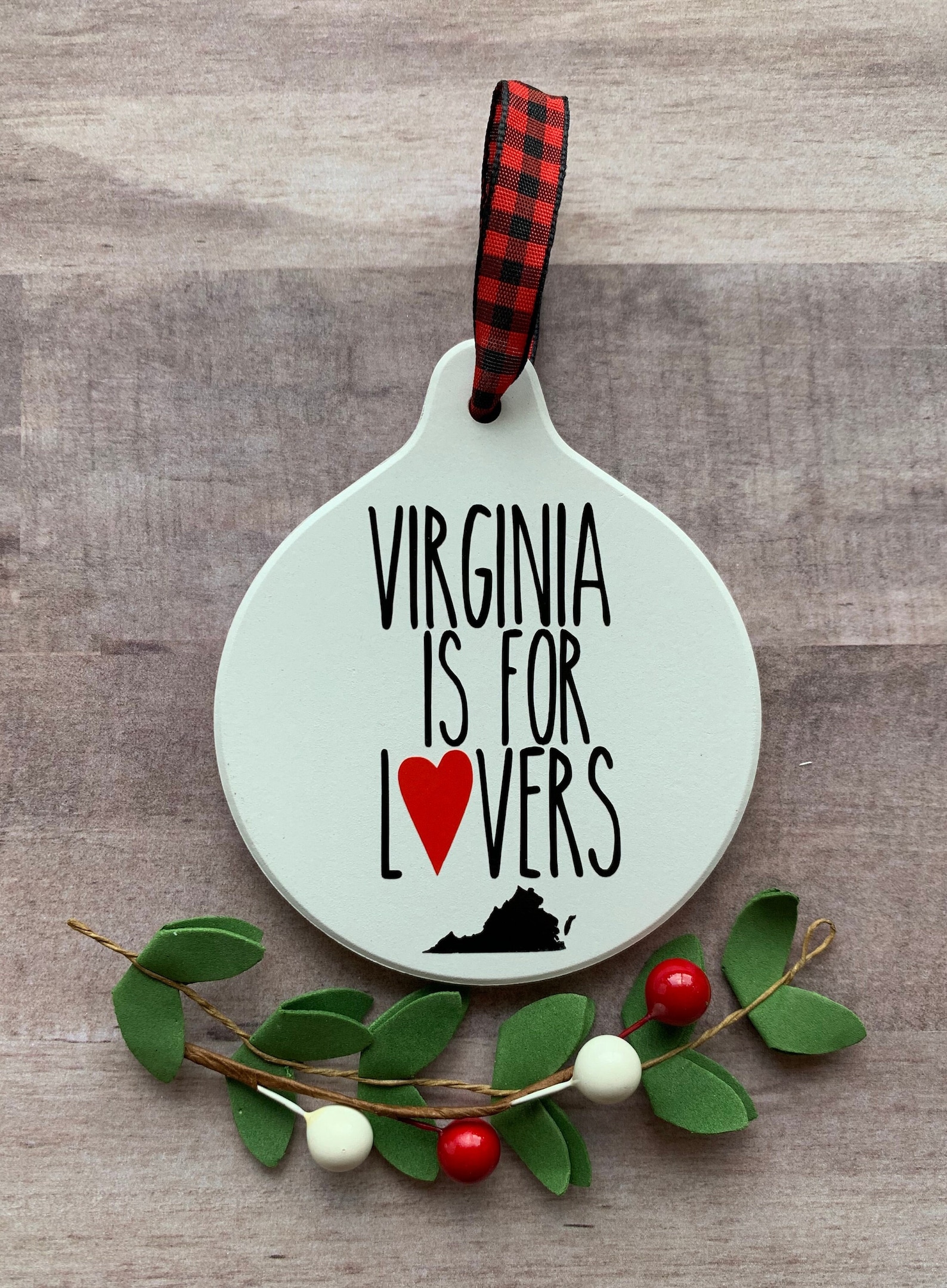 Virginia is for Lovers State Motto Christmas Ornaments Rae Etsy