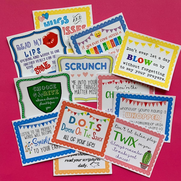 SOFORTIGER DOWNLOAD Mädchen Lagerkissen Leckerei geheime Schwester Geschenke Junge Frauen Printables Tags LDS Motivationskarten Bienenstock Mormon Inspirational