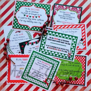 12 Days of Christmas Printable Tags Secret Santa Labels for | Etsy