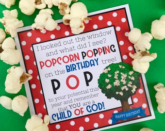 SOFORTIGER Download für PRIMARY Geburtstagsgeschenke Tags Etiketten Aufkleber LDS ich bin ein Kind Gottes Mormone Sonnenstrahlen Valiant Klassen Thema Popcorn