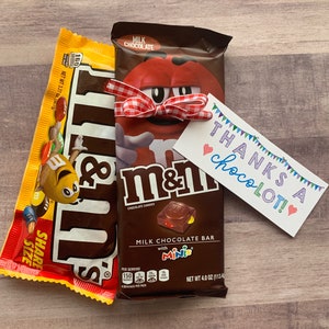 INSTANT DOWNLOAD Chocolate Hershey Bar Thanks Appreciation Printables Tags Gifts Treats Teacher Cards Student Leadership Thank You Candy
