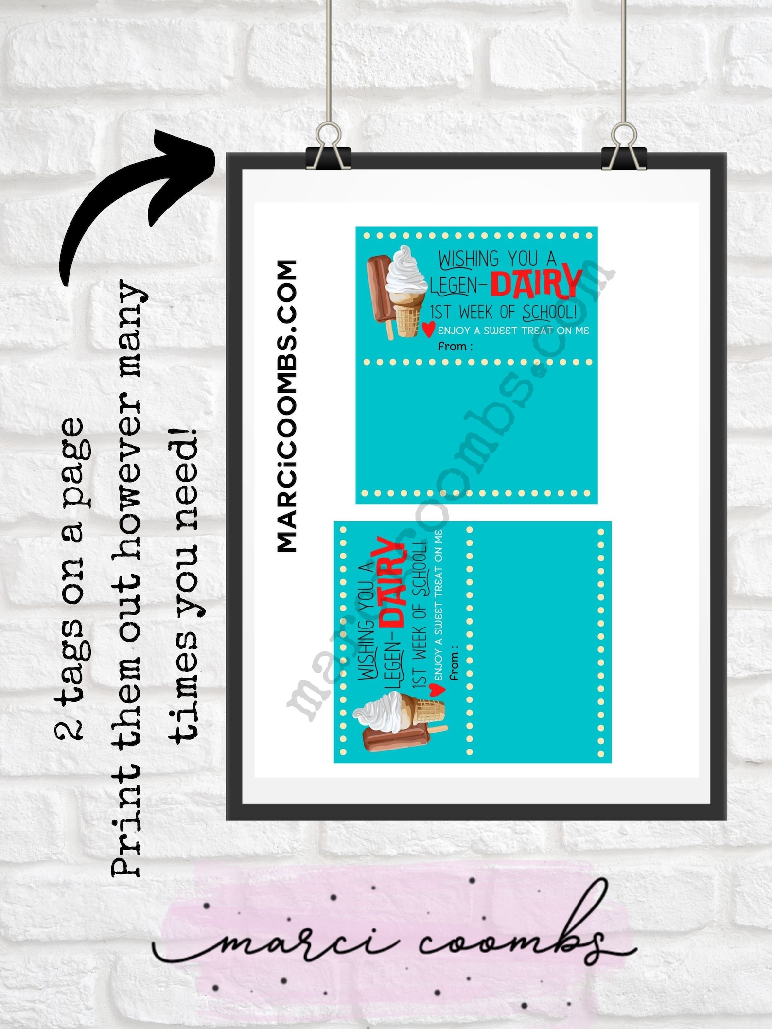 Ice Cream Teacher Appreciation Free Printable