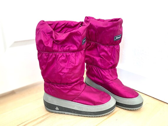 Vintage Hot Pink Moon Boots - 1980s Apres Ski - Made in Italy - Size 8