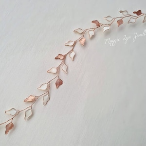 Rose gold Hair accessories, Rose gold hair vine, leaf hair accessories, Copper hair accessories, Rose Gold Leaf hair vines, Leaf bridal, uk