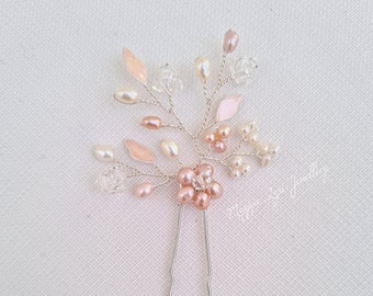 Bridal hair pins - Wedding hair clip - Blush hair accessories - Bridesmaids hair accessories, Bridal hair clip,  Wedding hair pins -  UK